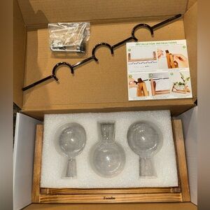 Glass & Wooden Triple Propagation Station